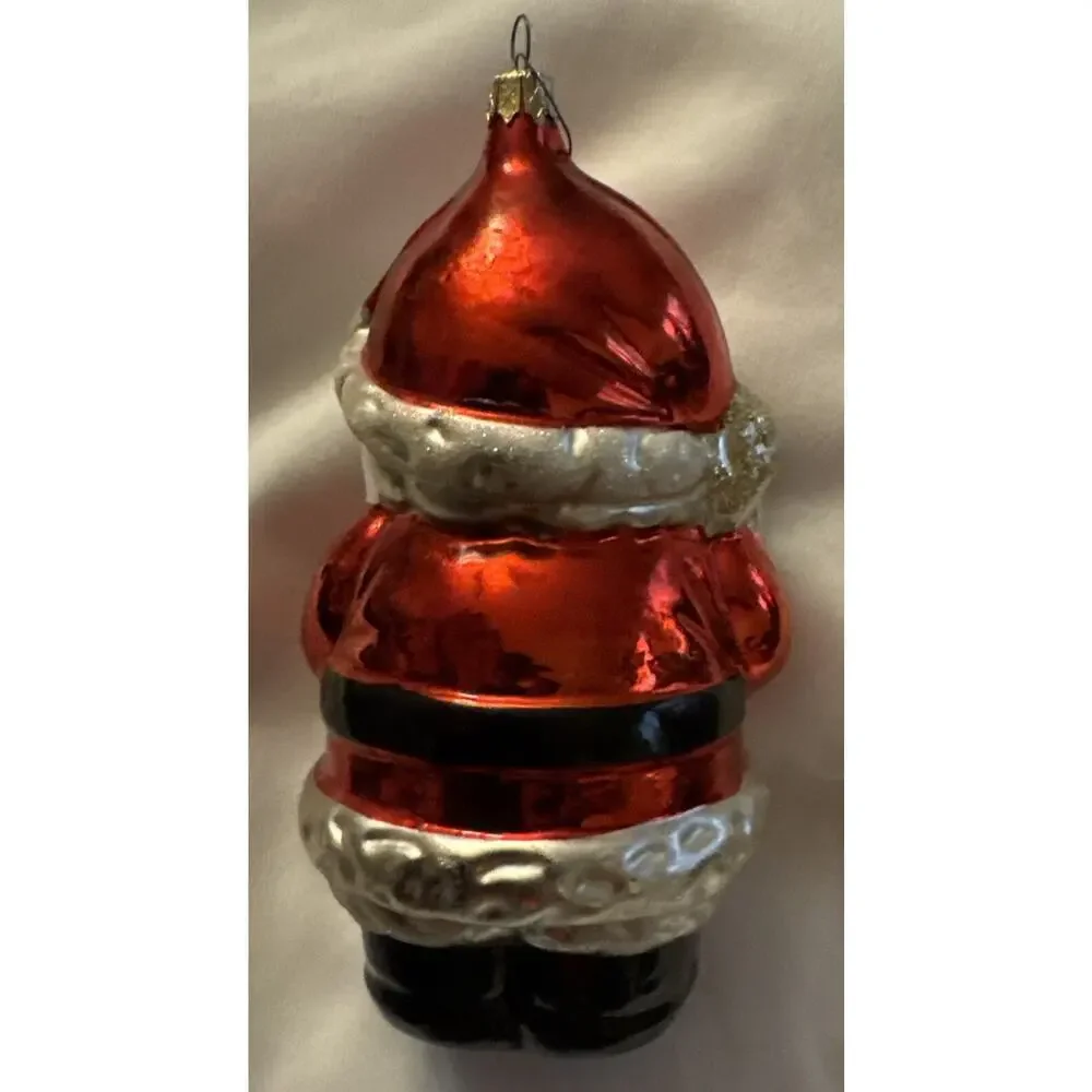 Kurt Adler Mercury Hand Blown Hand Painted Glass Santa Claus Christmas Ornament